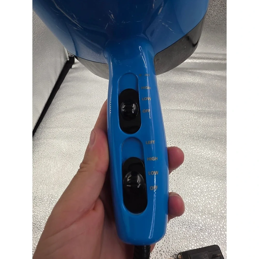 Crazy Dog Twin Turbo Professional Pet Grooming Hair Dryer Blue Dual Motor O2